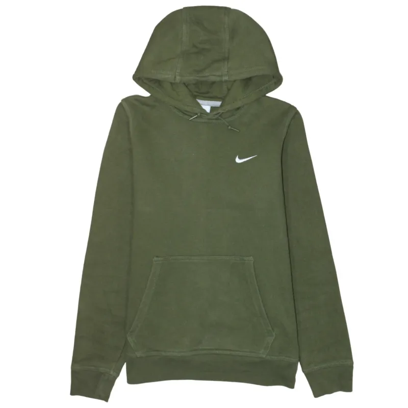 Nike Olive Green Hoodie Men’s Small Embroidered Swoosh Front Pocket Pullover Sweatshirt sold by Vintage Club