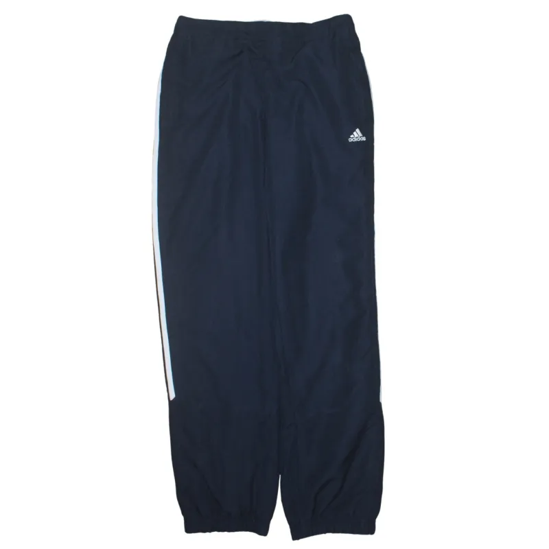 Adidas Navy Blue Joggers Men’s 28 Elasticated Waist Three Stripe Legs Embroidered Logo Track Pants sold by Vintage Club