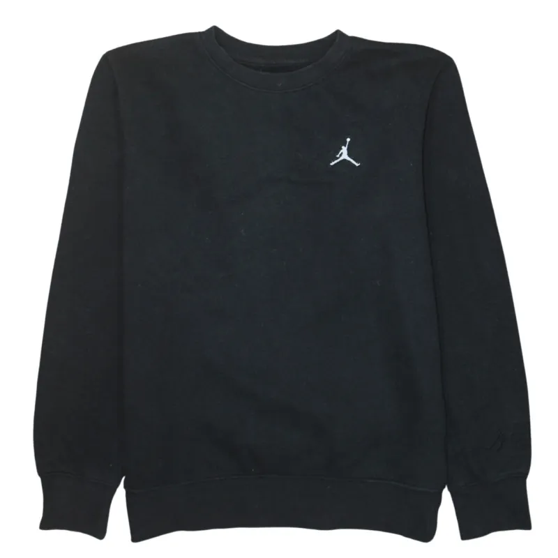 Jordan Black Sweatshirt Women’s XLarge Embroidered Jumpman Logo Crewneck Pullover Jumper made by Jordan