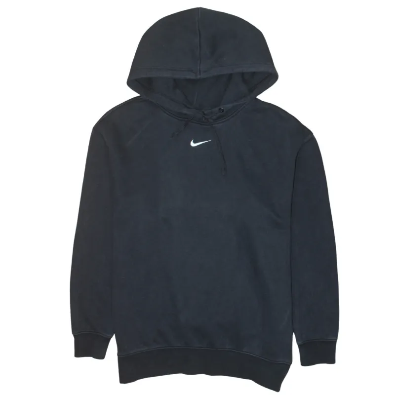 Nike Black Pullover Hoodie Men's Small Embroidered Swoosh Drawstring Cuffs Sweatshirt sold by Vintage Club