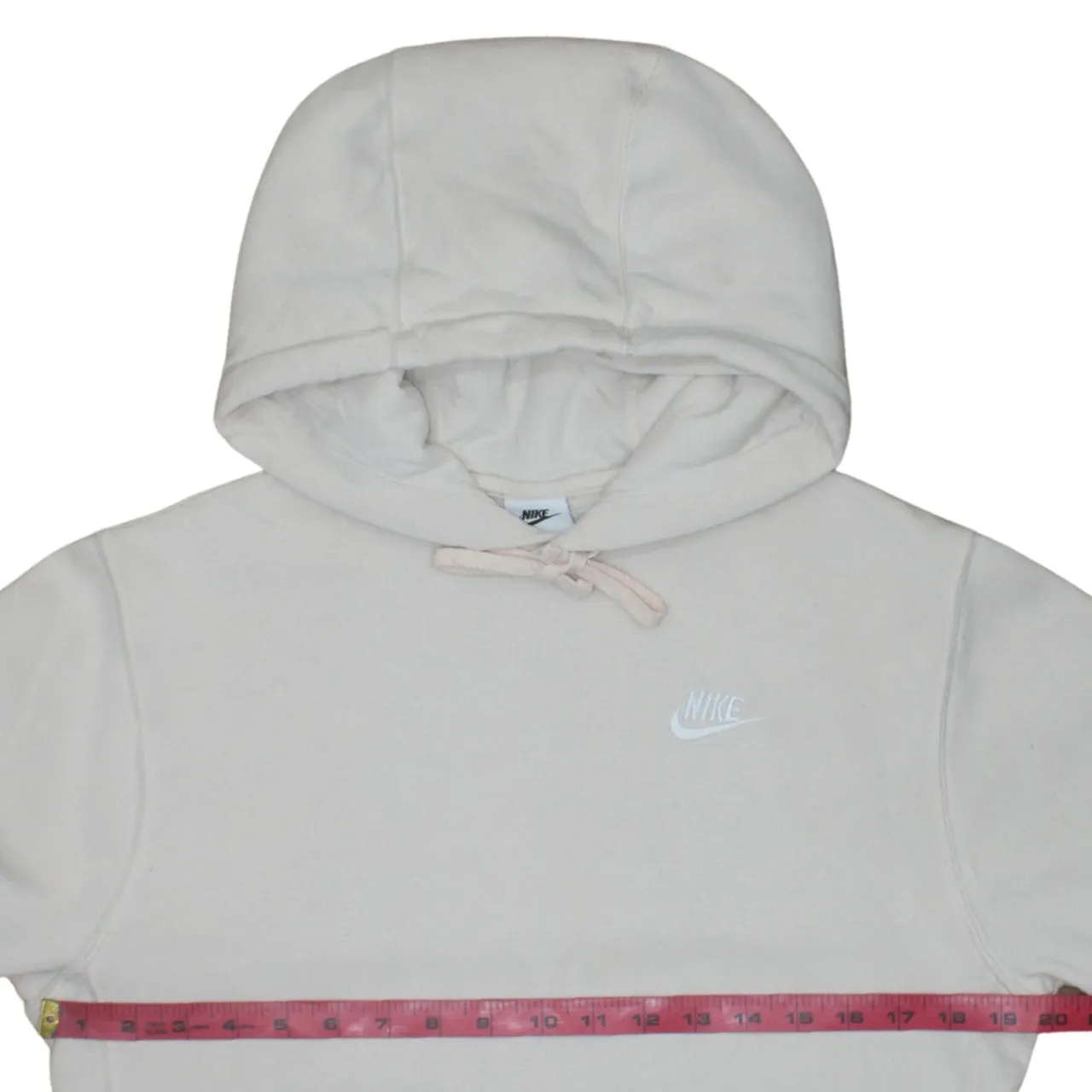 Nike Beige Cream Hoodie Men's XSmall Embroidered Swoosh Front Pocket Fleece Pullover Sweatshirt sold by Vintage Club product image thumbnail 5