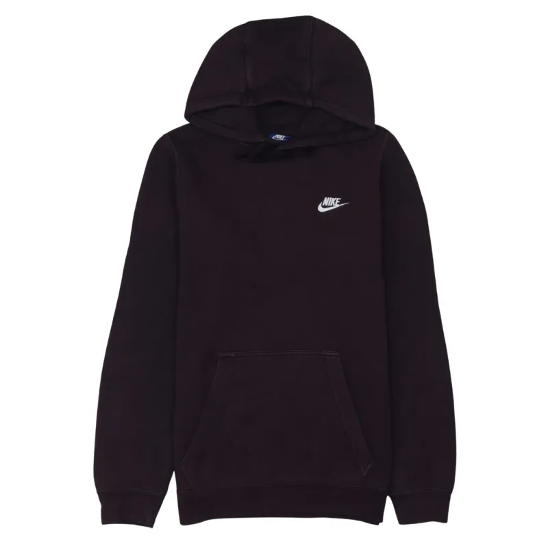 Nike Burgundy Red Hoodie Men's XSmall Embroidered Swoosh Logo Front Pocket Pullover Sweatshirt sold by Vintage Club