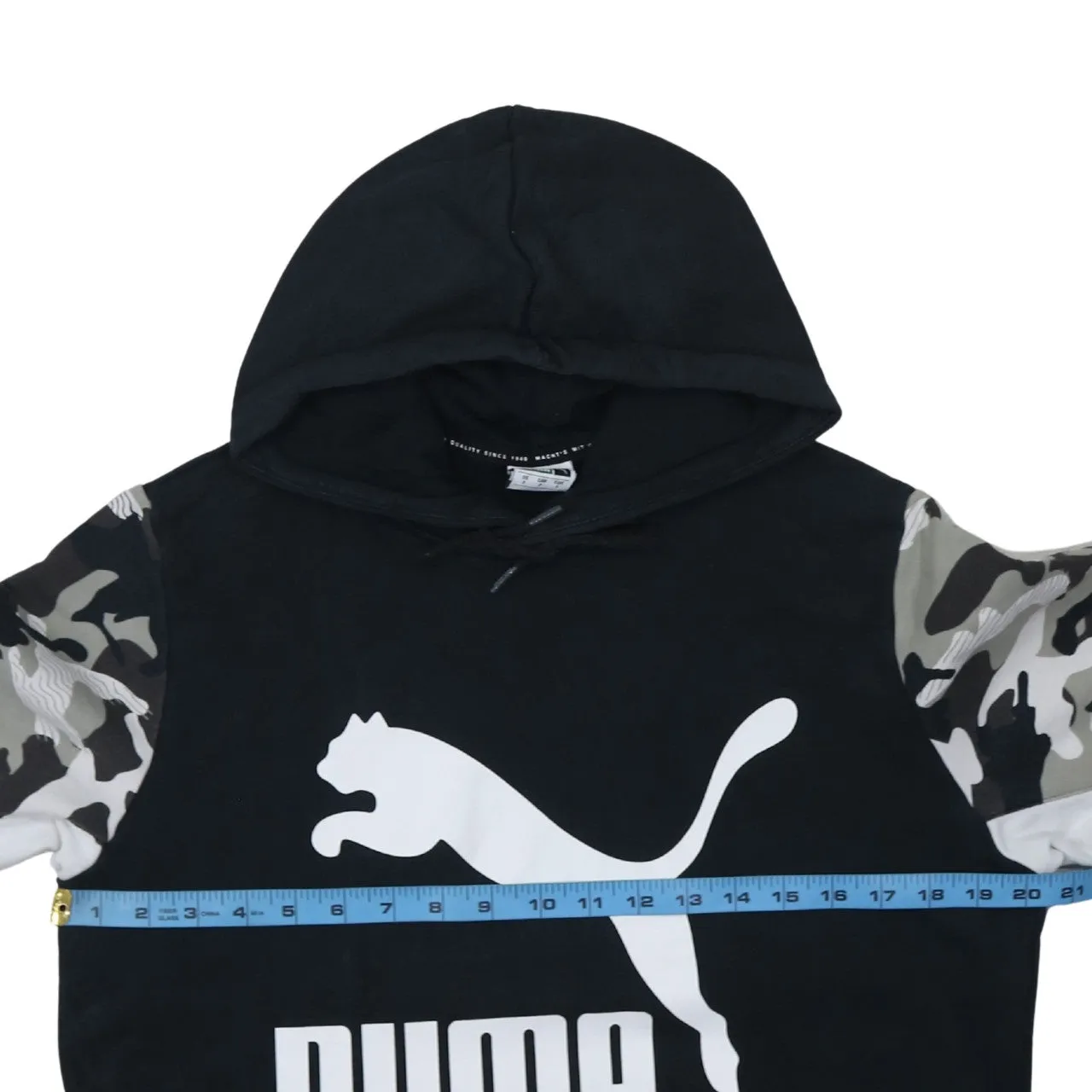 Puma Black Camo Sleeve Hoodie Men's Small Printed Big Logo Pullover Sweatshirt sold by Vintage Club product image thumbnail 5