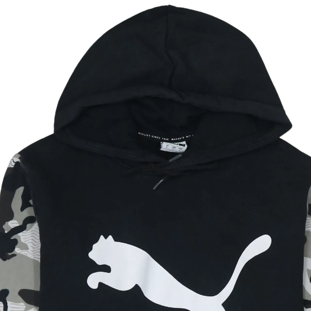 Puma Black Camo Sleeve Hoodie Men's Small Printed Big Logo Pullover Sweatshirt sold by Vintage Club product image thumbnail 3