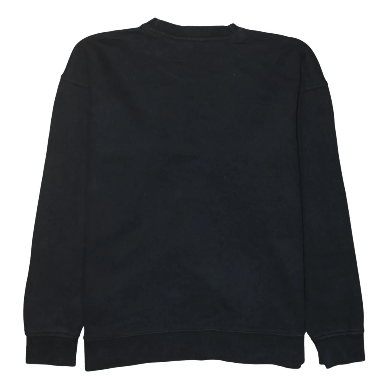 Adidas Black Sweatshirt Women's Large Big Trefoil Printed Logo Crewneck Pullover Top sold by Vintage Club product image thumbnail 2