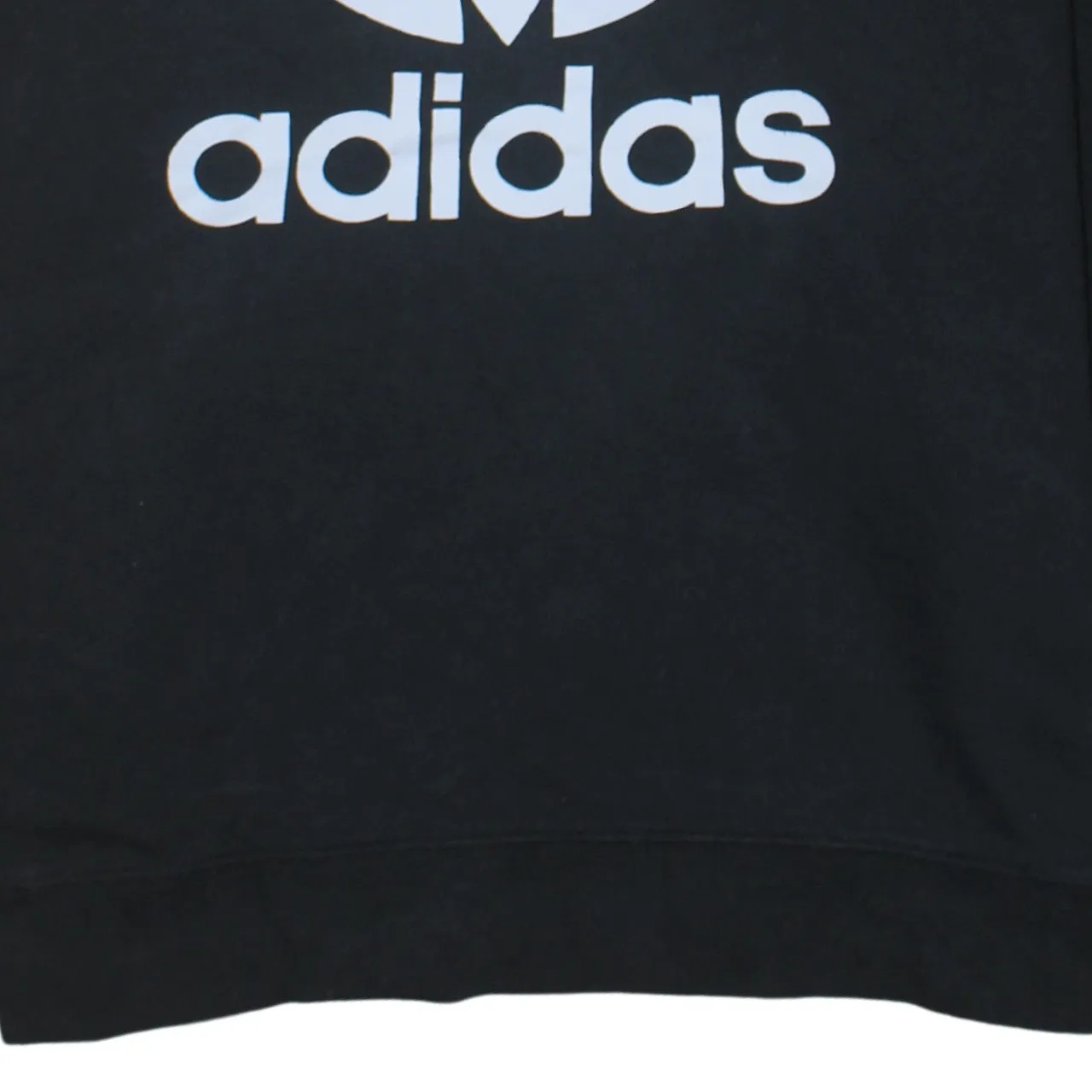 Adidas Black Sweatshirt Women's Large Big Trefoil Printed Logo Crewneck Pullover Top sold by Vintage Club product image thumbnail 4