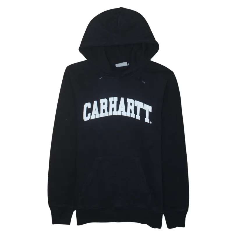 Carhartt Black Hoodie Men’s Small Printed Logo Front Pocket Pullover Sweatshirt sold by Vintage Club