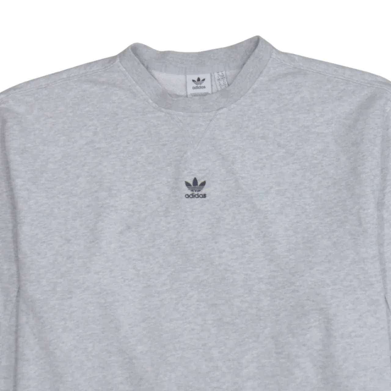 Adidas Light Grey Sweatshirt Women’s Medium Embroidered Trefoil Logo Crewneck Pullover Top sold by Vintage Club product image thumbnail 3