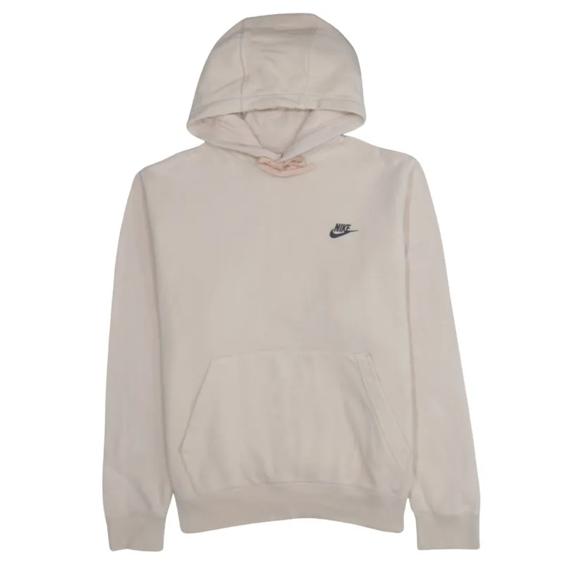 Nike Light Pink Hoodie Men's Large Embroidered Swoosh Logo Front Pocket Pullover Sweatshirt sold by Vintage Club