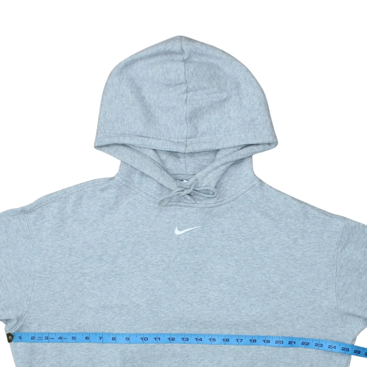 Nike Light Grey Hoodie Men's Small Embroidered Swoosh Drawstring Hood Pullover Sweatshirt sold by Vintage Club product image thumbnail 5