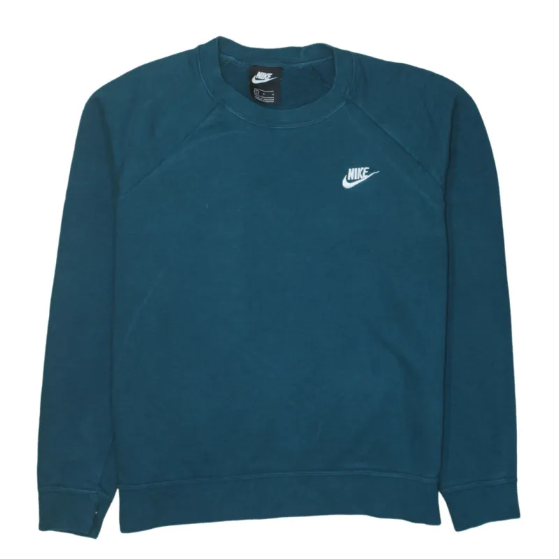Nike Teal Blue Sweatshirt Men's Large Embroidered Swoosh Logo Crewneck Pullover Fleece Top sold by Vintage Club