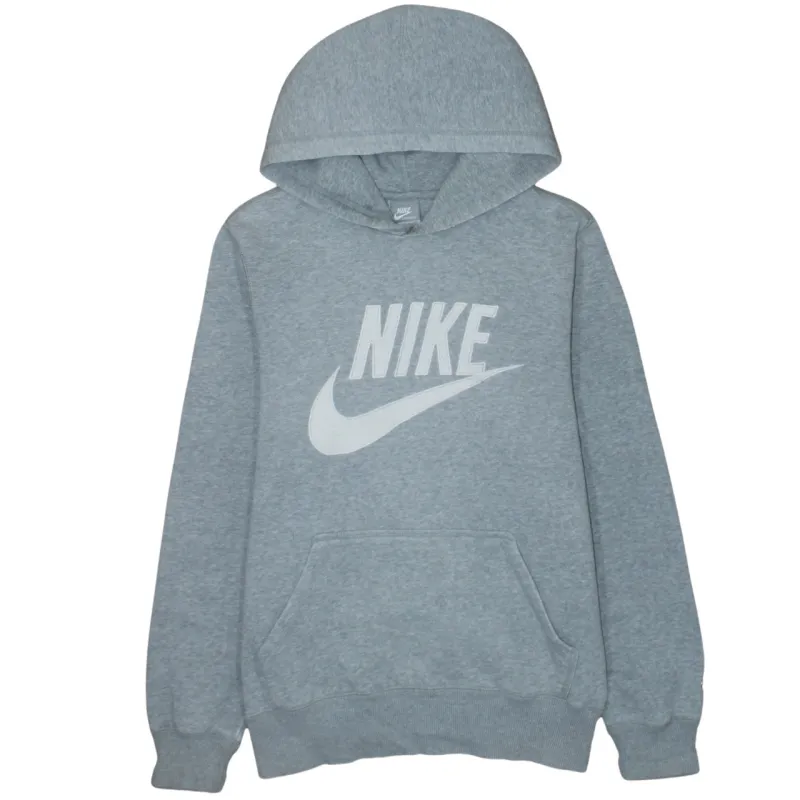 Nike Grey Hoodie Men's Small Printed Logo Front Pocket Pullover Sweatshirt sold by Vintage Club