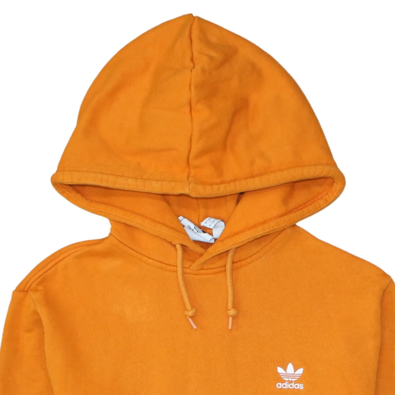 Adidas Orange Hoodie Women’s Medium Embroidered Trefoil Logo Front Pocket Pullover Sweatshirt sold by Vintage Club product image thumbnail 3