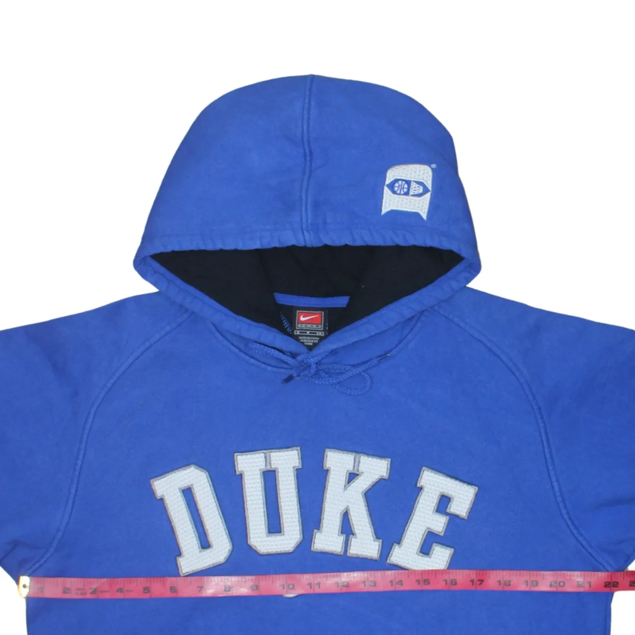 Nike Royal Blue Hoodie Men's Small Duke Embroidered Spellout Logo Zip Pocket Sweatshirt sold by Vintage Club product image thumbnail 5