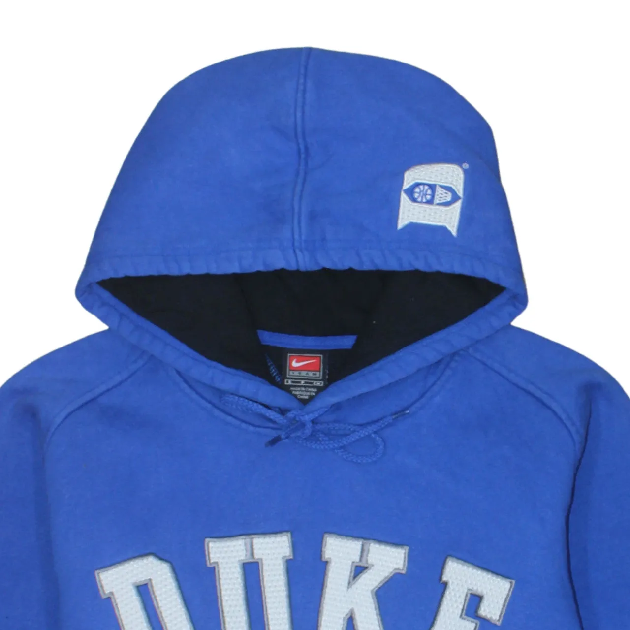 Nike Royal Blue Hoodie Men's Small Duke Embroidered Spellout Logo Zip Pocket Sweatshirt sold by Vintage Club product image thumbnail 3