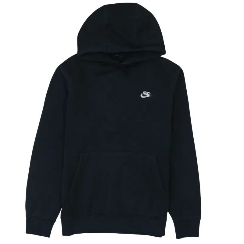 Nike Black Pullover Hoodie Men's Medium Embroidered Swoosh Logo Front Pocket Sweatshirt sold by Vintage Club