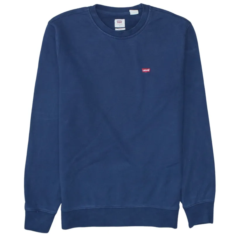 Levi's Navy Blue Sweatshirt Men's Small Embroidered Chest Logo Crewneck Pullover made by Levi's