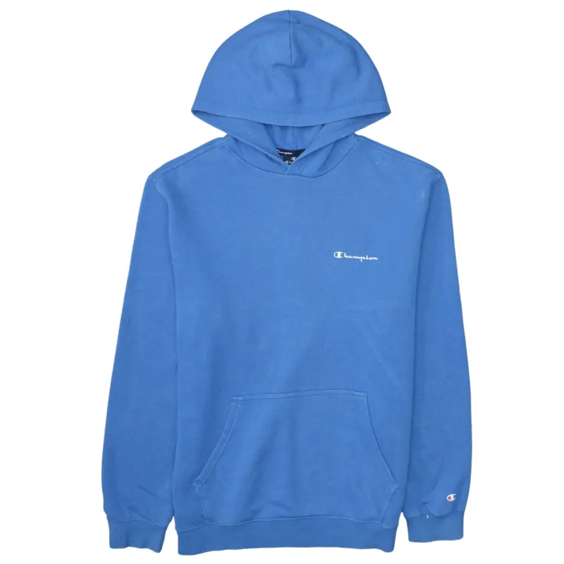 Champion Blue Hoodie Men’s XXLarge Embroidered Chest Logo Front Pocket Pullover Sweatshirt sold by Vintage Club