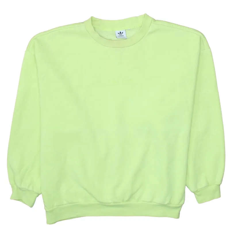 Adidas Lime Green Sweatshirt Men's XXLarge Embroidered Logo Crewneck Pullover Fleece Top made by Adidas