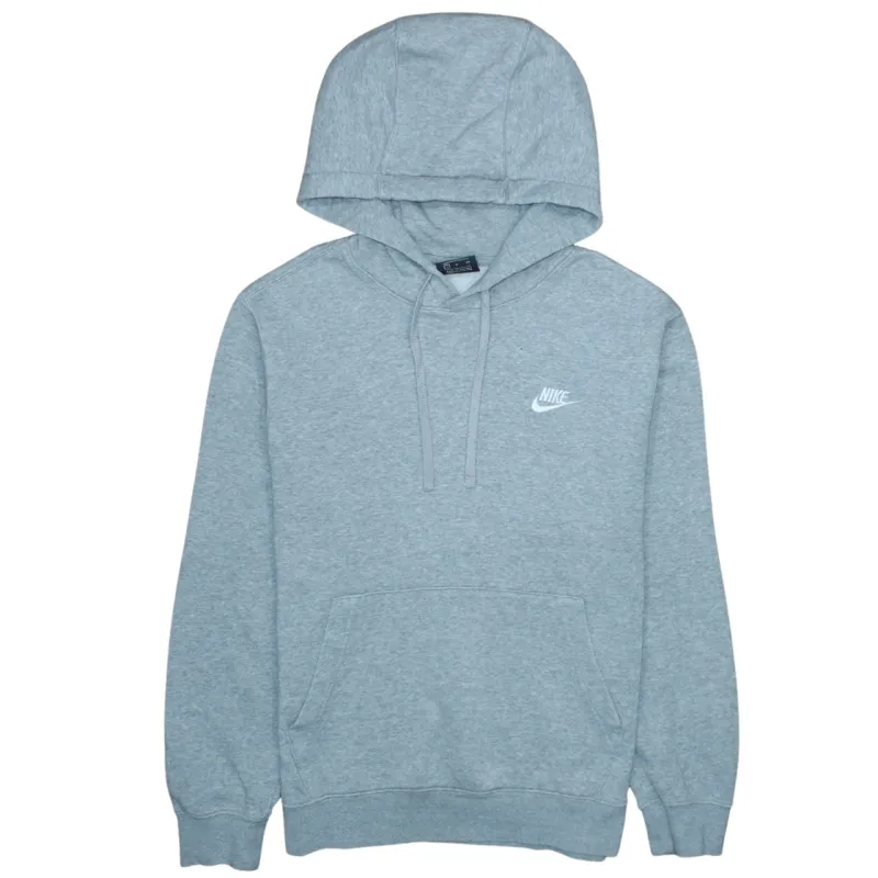 Nike Light Grey Hoodie Men's Small Embroidered Swoosh Logo Front Pocket Pullover Sweatshirt sold by Vintage Club