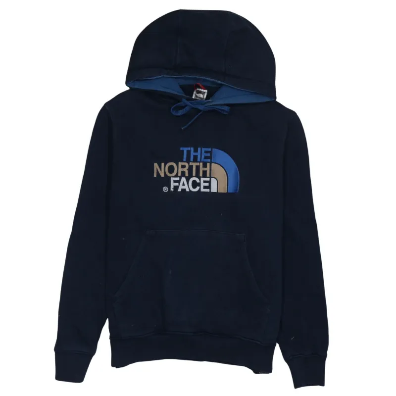 The North Face Navy Blue Hoodie Men's Medium Printed Logo Front Pocket Pullover Sweatshirt sold by Vintage Club