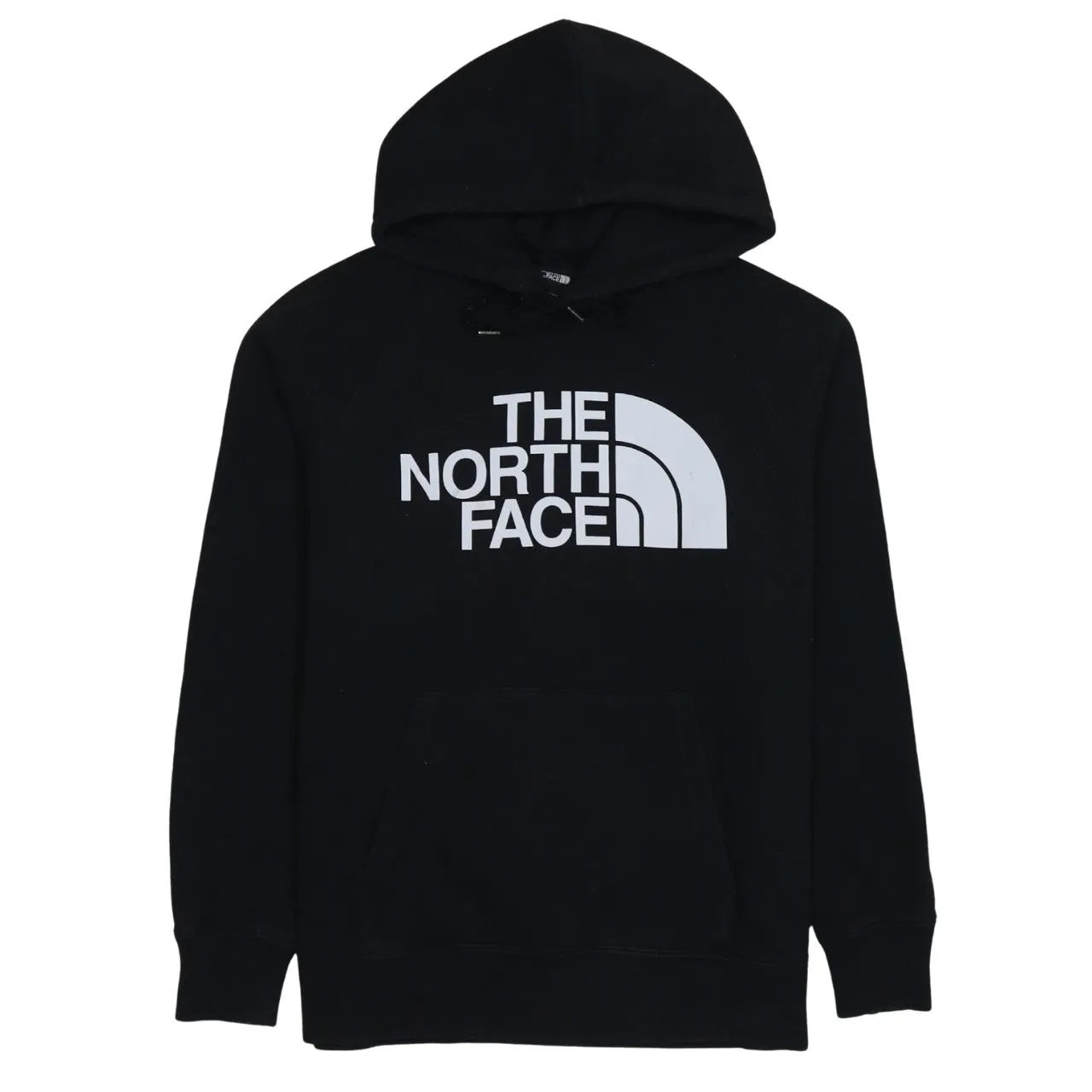 The North Face Black Hoodie Women’s Small Printed Logo Front Pocket Pullover Sweatshirt sold by Vintage Club