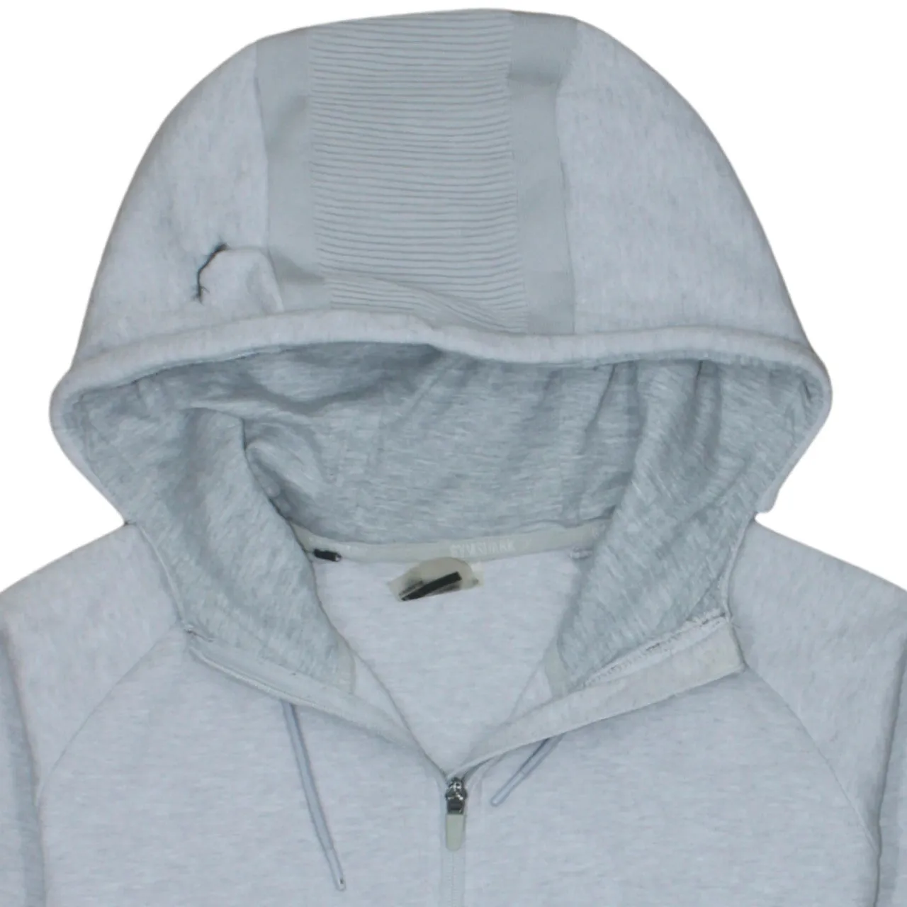 Gymshark Light Grey Full Zip Hoodie Women’s Small Drawstring Hood Zip Pockets Logo Sweatshirt sold by Vintage Club product image thumbnail 3