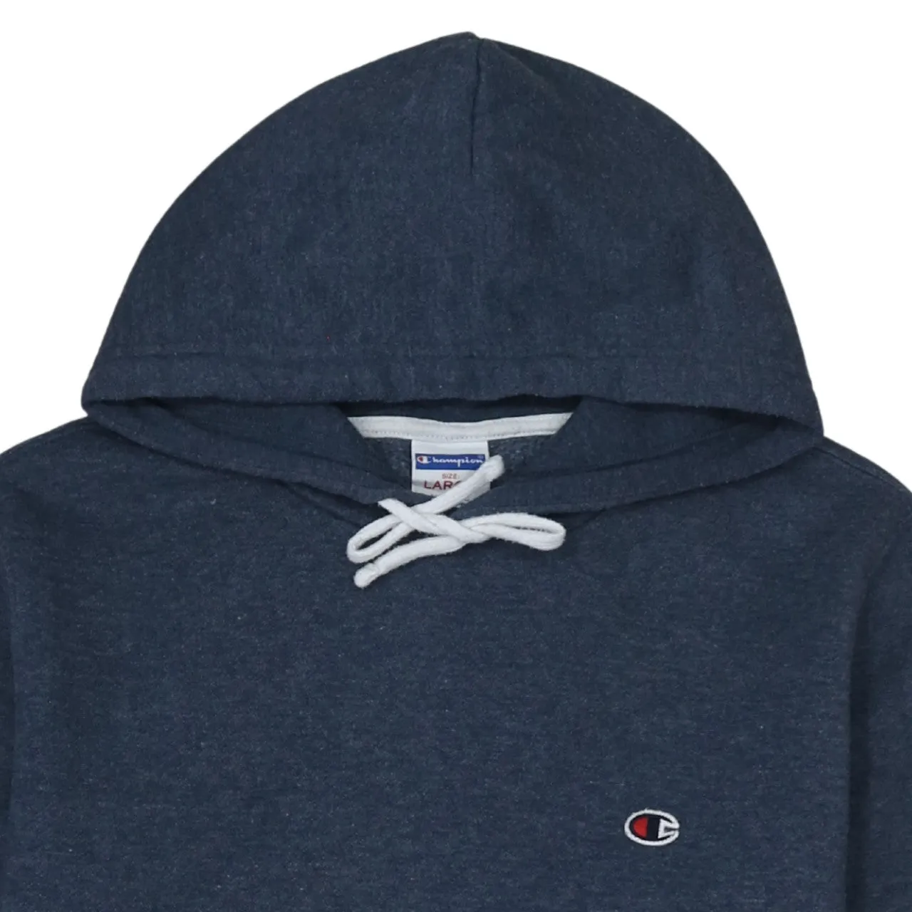Champion Navy Blue Hoodie Women’s Large Embroidered Logo Lace Drawstring Pullover Sweatshirt sold by Vintage Club product image thumbnail 3