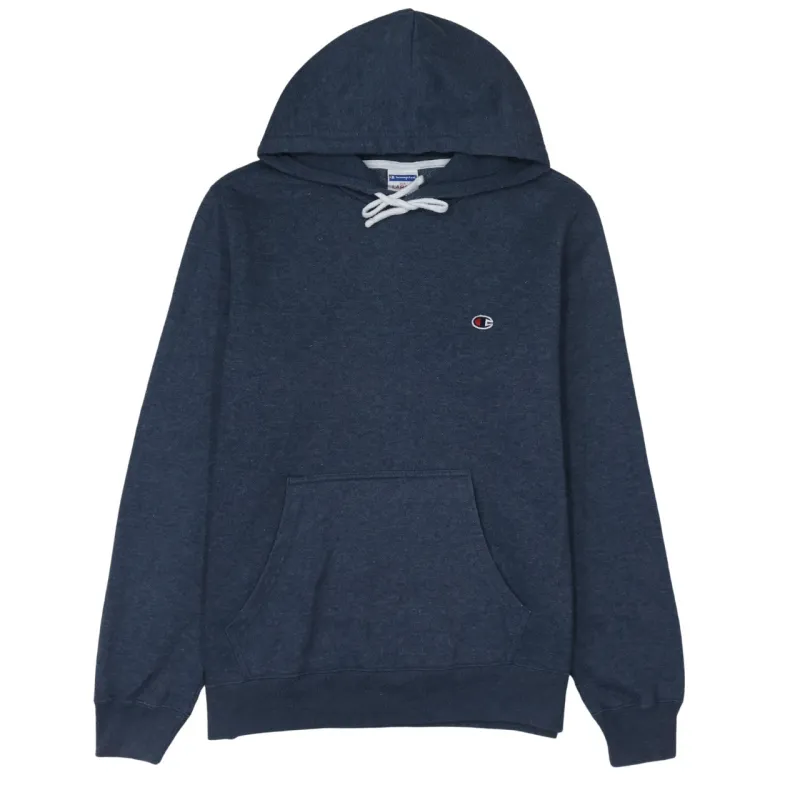 Champion Navy Blue Hoodie Women’s Large Embroidered Logo Lace Drawstring Pullover Sweatshirt sold by Vintage Club