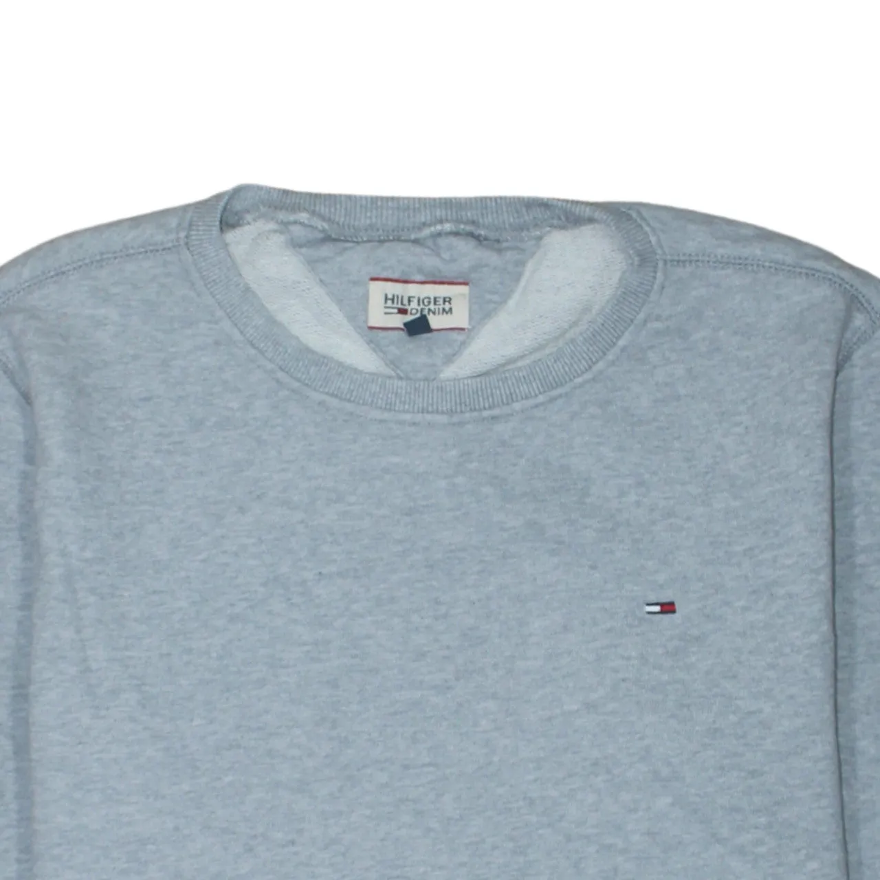 Tommy Hilfiger Light Grey Sweatshirt Men's Small Embroidered Flag Logo Crewneck Pullover sold by Vintage Club product image thumbnail 3