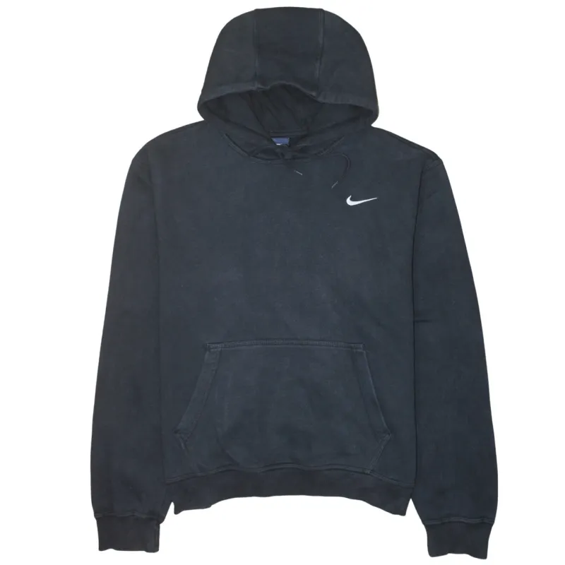 Nike Black Hoodie Men’s XLarge Embroidered Swoosh Front Pocket Pullover Sweatshirt sold by Vintage Club