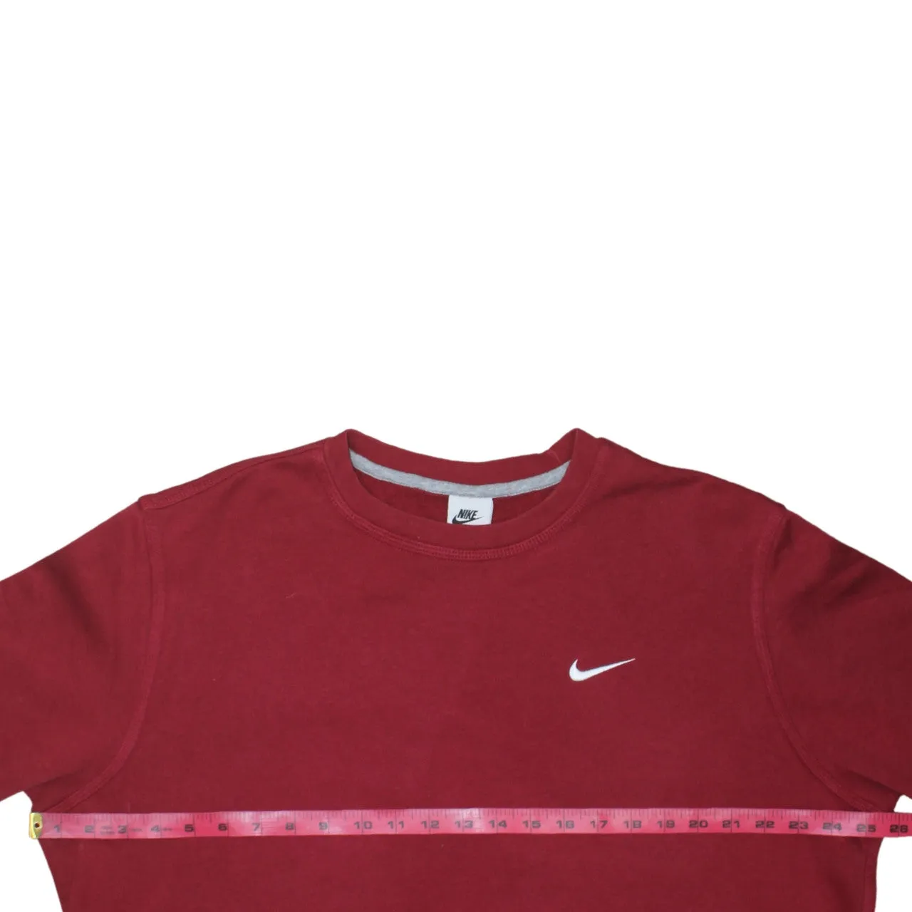 Nike Burgundy Red Sweatshirt Men's XLarge Embroidered Swoosh Logo Crewneck Pullover Fleece Top sold by Vintage Club product image thumbnail 5