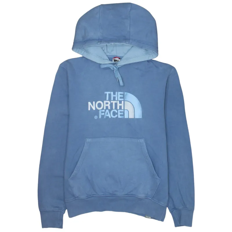 The North Face Blue Hoodie Men's Small Printed Logo Front Pocket Pullover Sweatshirt sold by Vintage Club