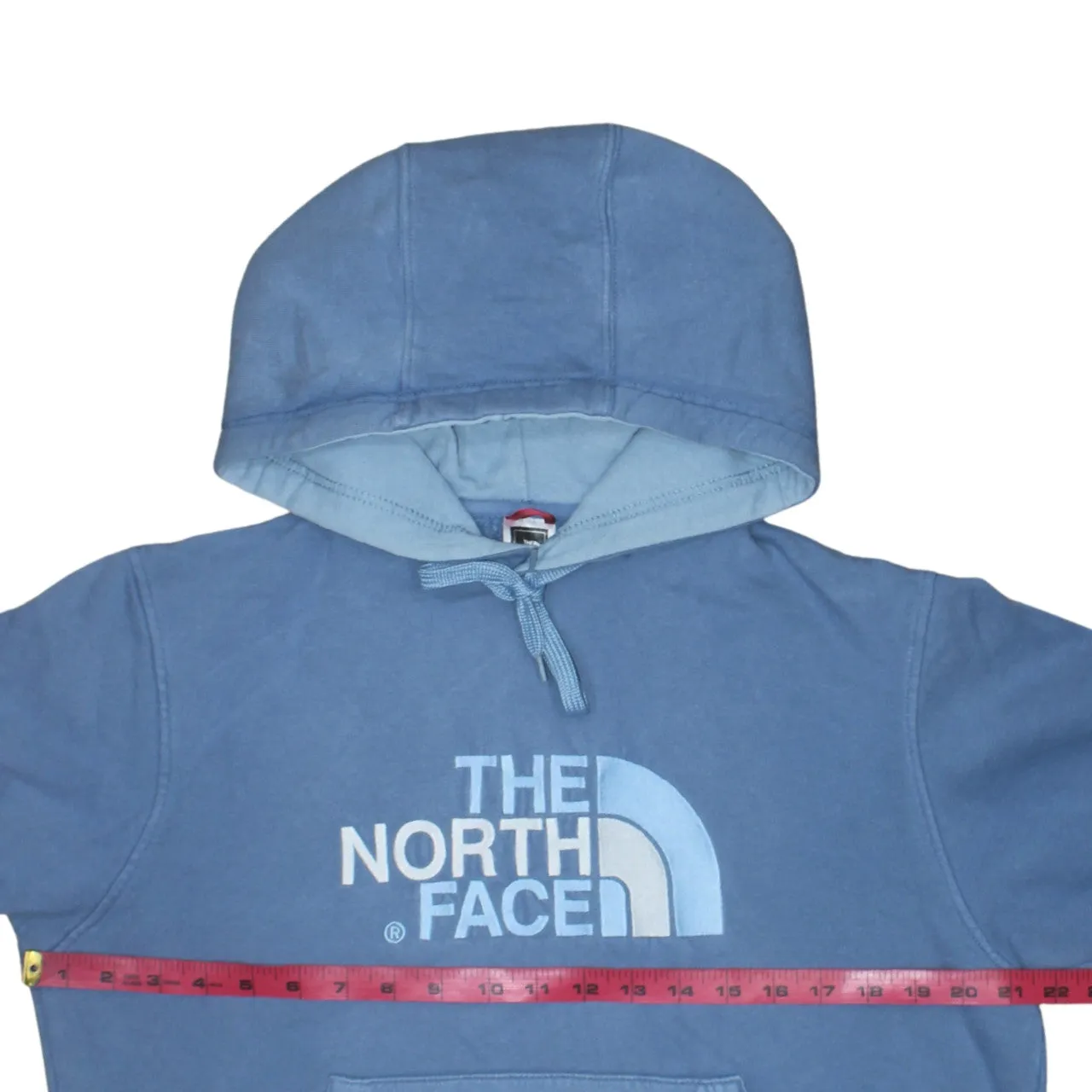 The North Face Blue Hoodie Men's Small Printed Logo Front Pocket Pullover Sweatshirt sold by Vintage Club product image thumbnail 5