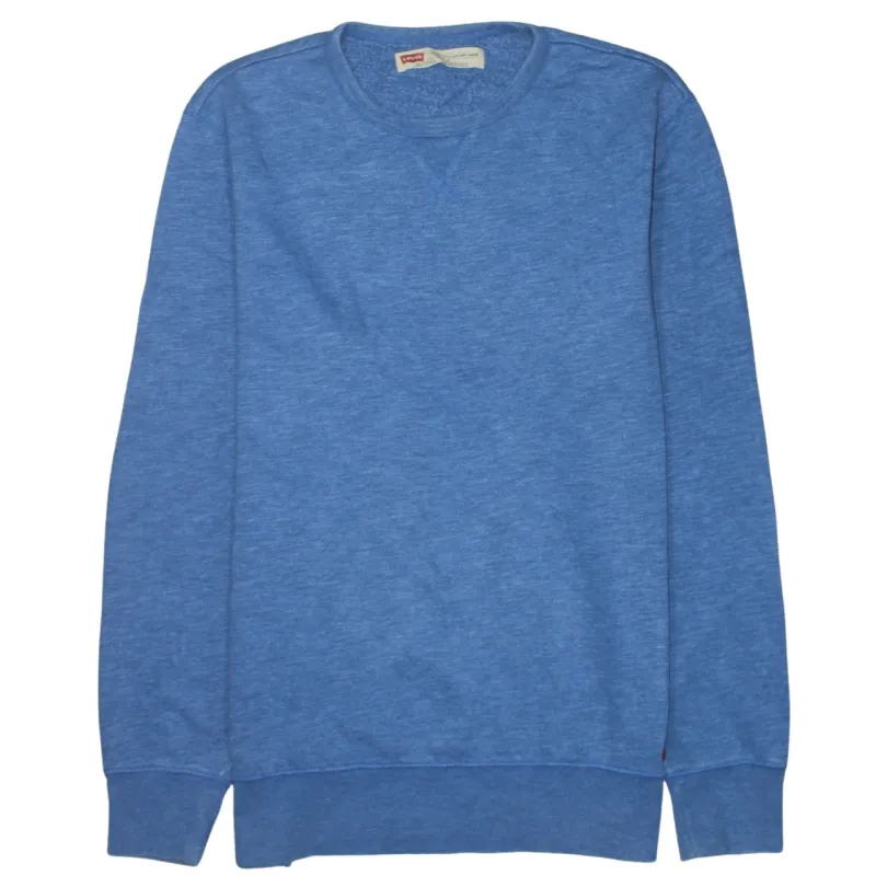 Levi's Blue Sweatshirt Women's Large Crewneck Pullover Ribbed Cuffs Hem Casual Top sold by Vintage Club