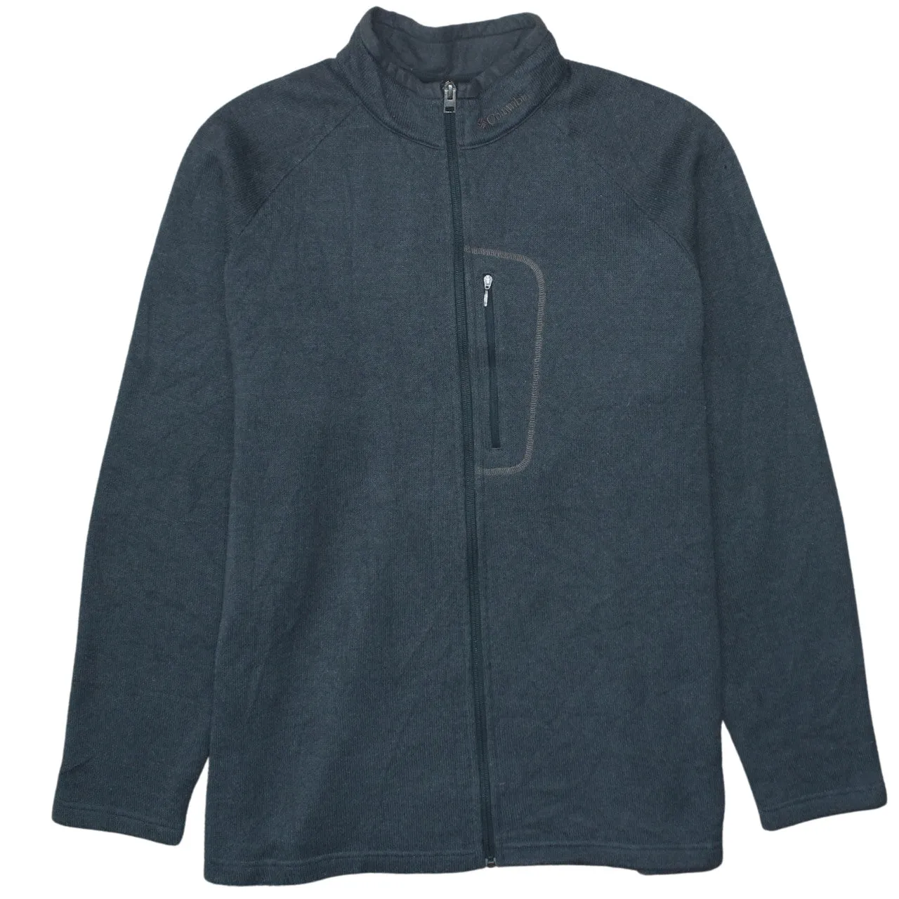 Columbia Dark Grey Fleece Jacket Men's XXLarge Zip Chest Pocket Full Zip Outerwear sold by Vintage Club