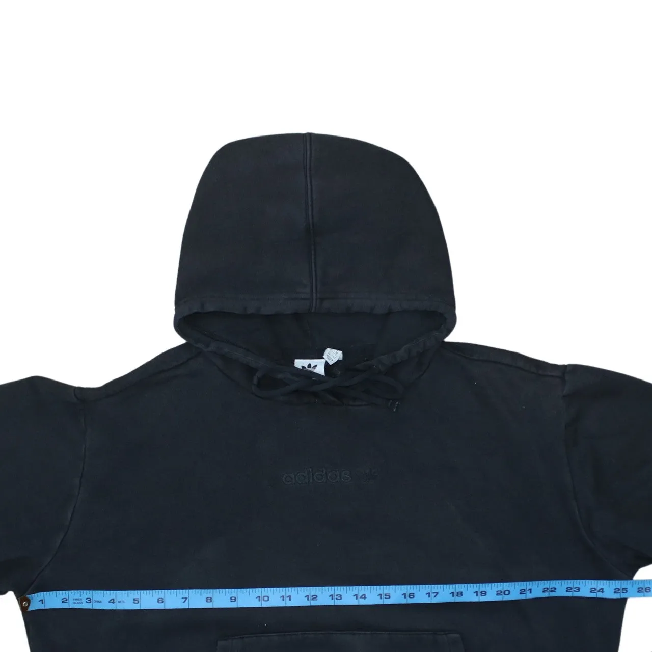 Adidas Black Hoodie Women’s Small Embroidered Logo Drawstring Hood Front Pocket Sweatshirt sold by Vintage Club product image thumbnail 5