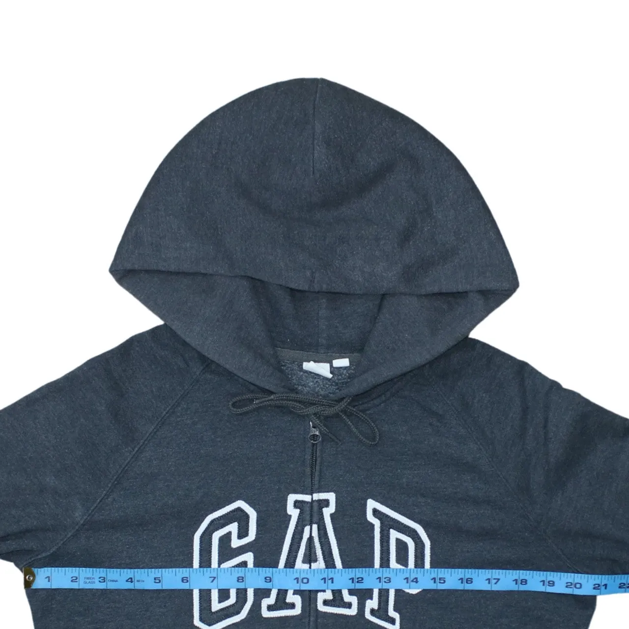 Gap Charcoal Grey Zip Hoodie Men's Large Embroidered Logo Split Pocket Sweatshirt sold by Vintage Club product image thumbnail 5