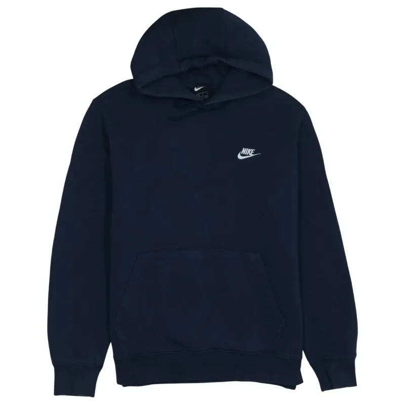 Nike Navy Blue Hoodie Men's Large Embroidered Swoosh Logo Front Pouch Pullover Sweatshirt sold by Vintage Club