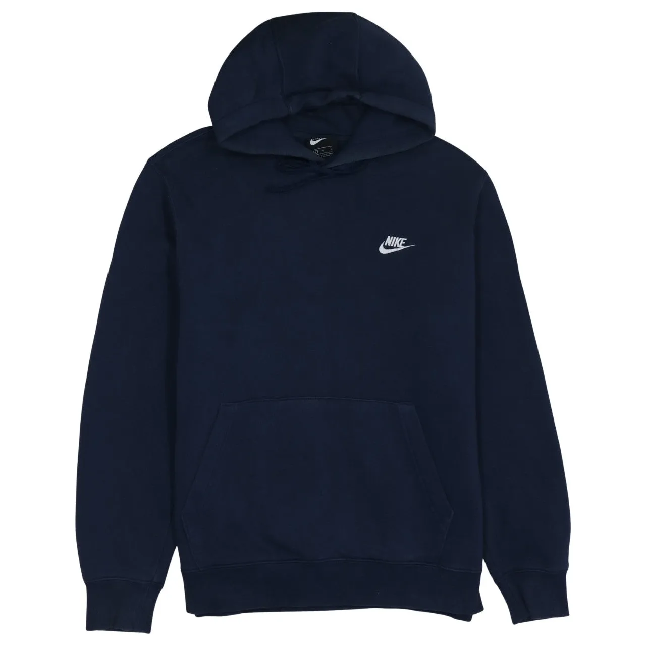 Nike Navy Blue Hoodie Men's Large Embroidered Swoosh Logo Front Pouch Pullover Sweatshirt sold by Vintage Club