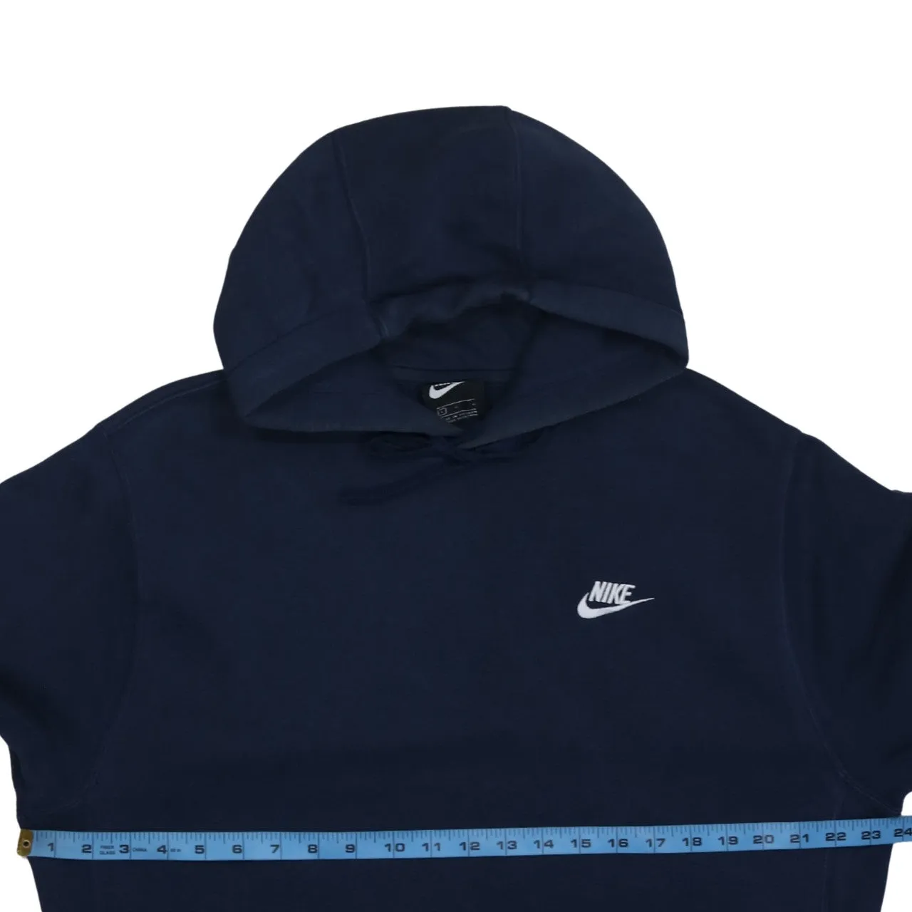 Nike Navy Blue Hoodie Men's Large Embroidered Swoosh Logo Front Pouch Pullover Sweatshirt sold by Vintage Club product image thumbnail 5