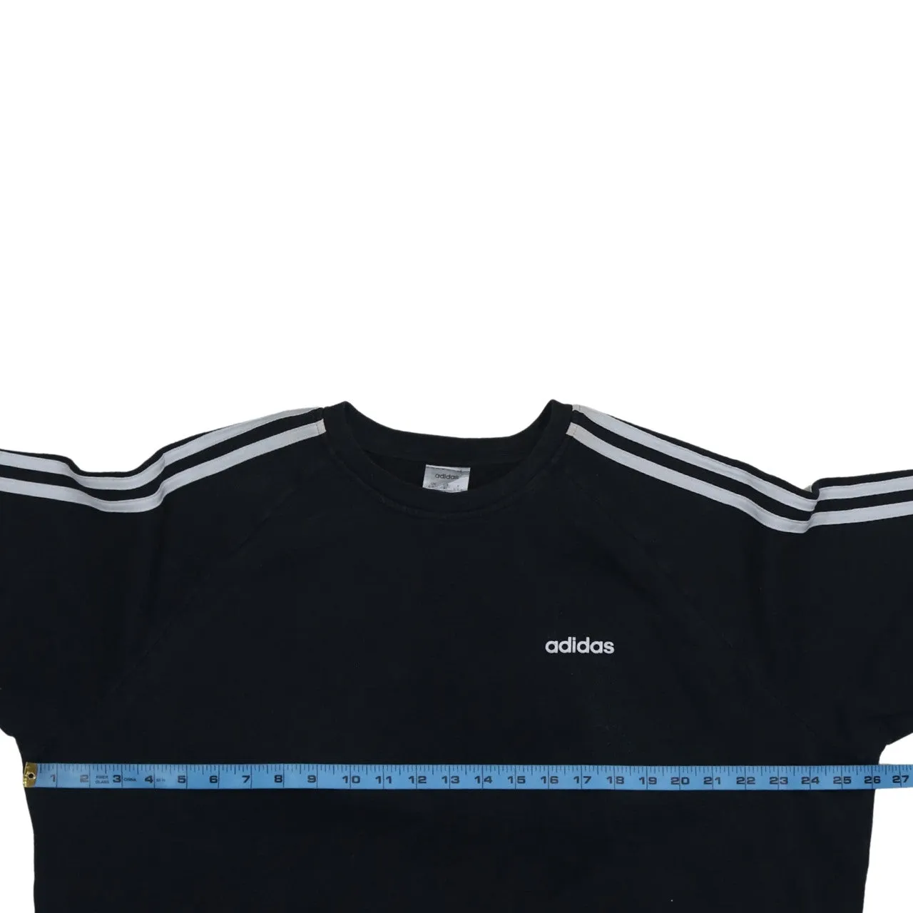 Adidas Black Sweatshirt Women's XLarge Embroidered Logo Three Stripe Sleeves Pullover Top sold by Vintage Club product image thumbnail 5