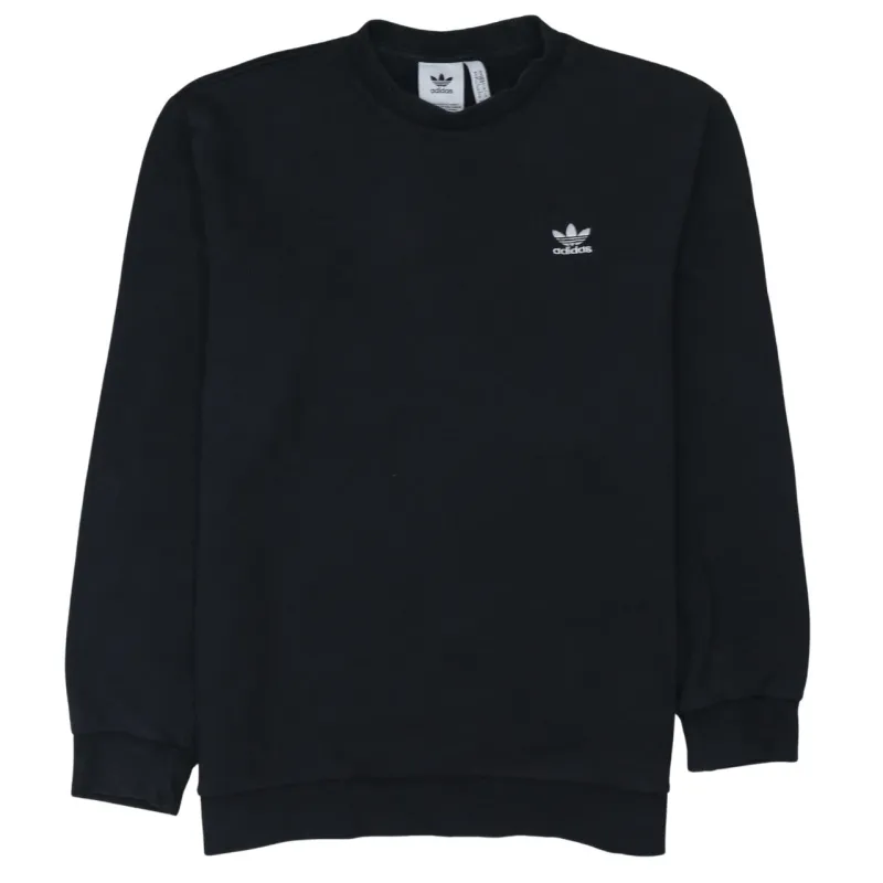 Adidas Black Sweatshirt Men's Small Embroidered Trefoil Logo Crewneck Pullover Top sold by Vintage Club