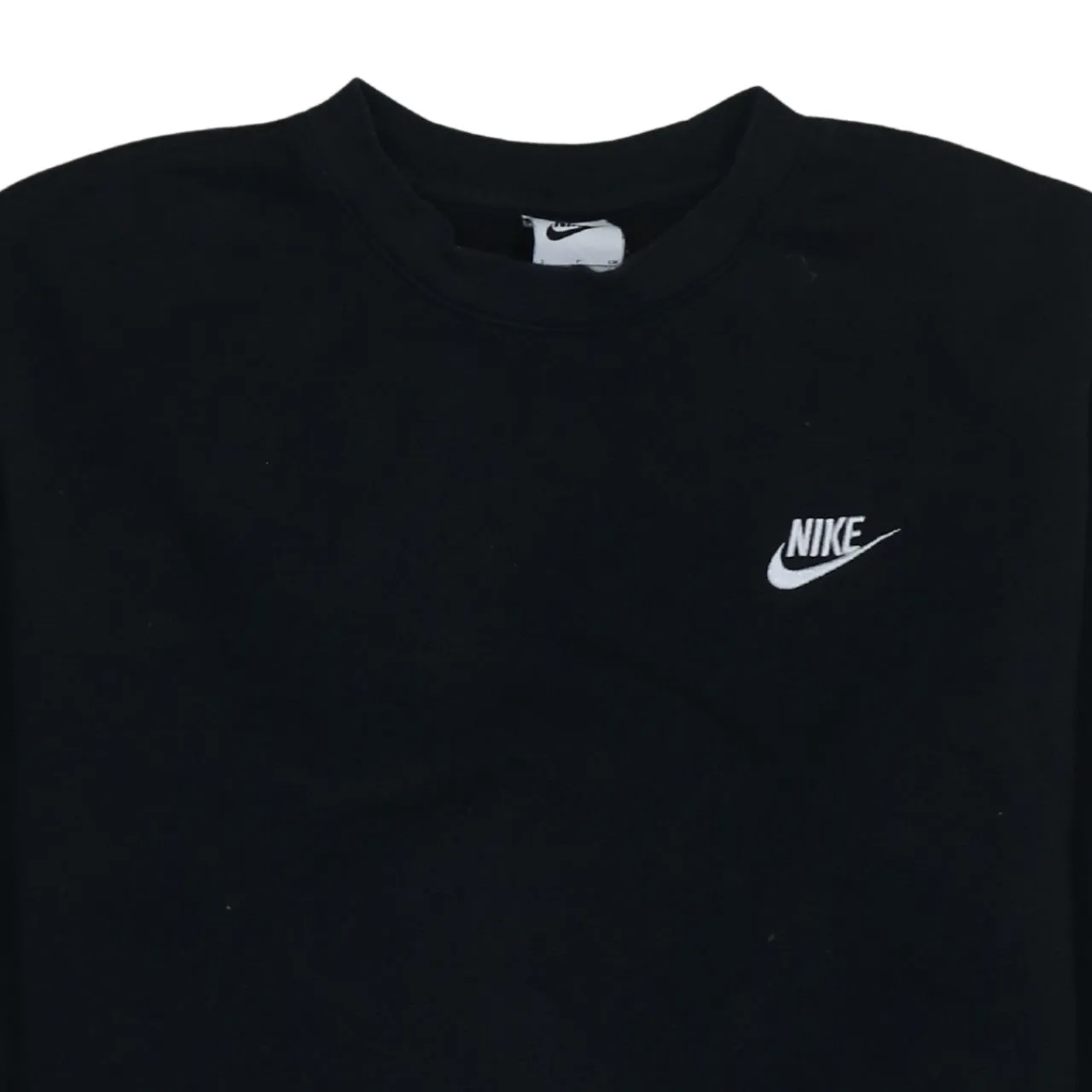 Nike Black Sweatshirt Men's Small Embroidered Swoosh Logo Crewneck Pullover Fleece Top sold by Vintage Club product image thumbnail 3