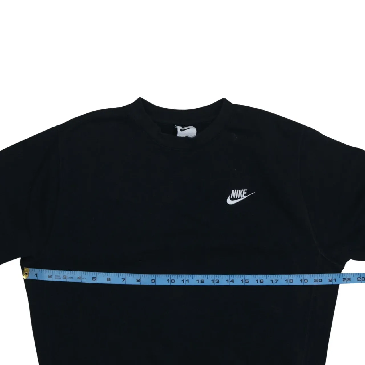 Nike Black Sweatshirt Men's Small Embroidered Swoosh Logo Crewneck Pullover Fleece Top sold by Vintage Club product image thumbnail 5