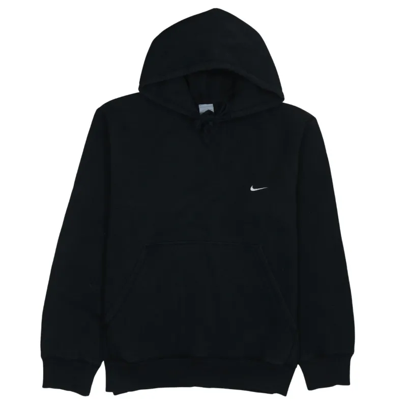 Nike Black Hoodie Men's Large Small Embroidered Swoosh Front Pocket Pullover Sweatshirt sold by Vintage Club