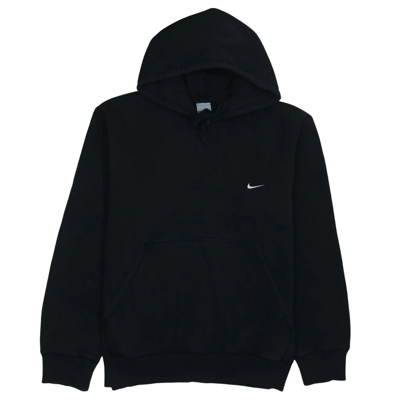 Nike Black Hoodie Men's Large Small Embroidered Swoosh Front Pocket Pullover Sweatshirt sold by Vintage Club