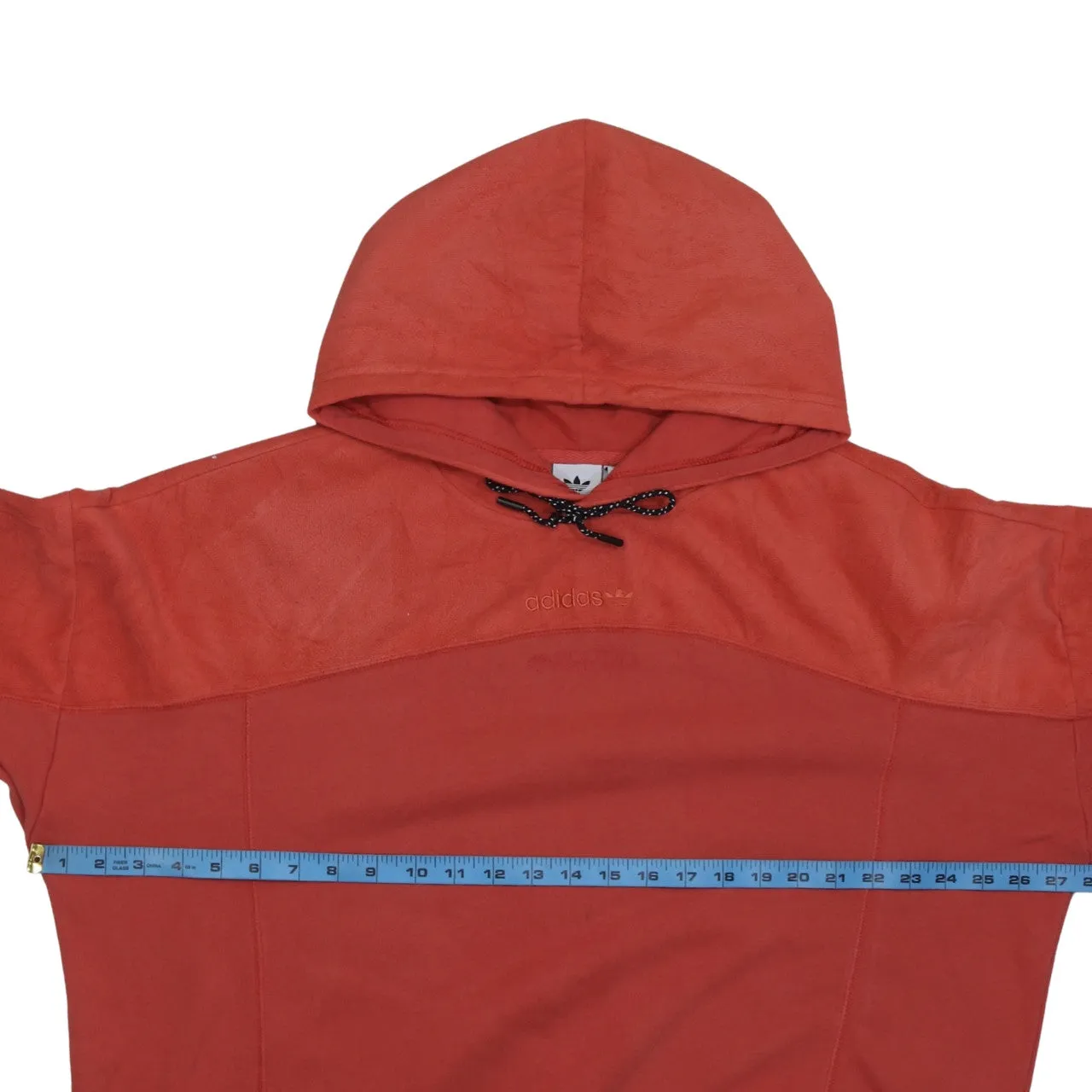 Adidas Burnt Red Hoodie Women’s XLarge Embroidered Logo Three Stripe Cuffs Pullover Sweatshirt sold by Vintage Club product image thumbnail 5