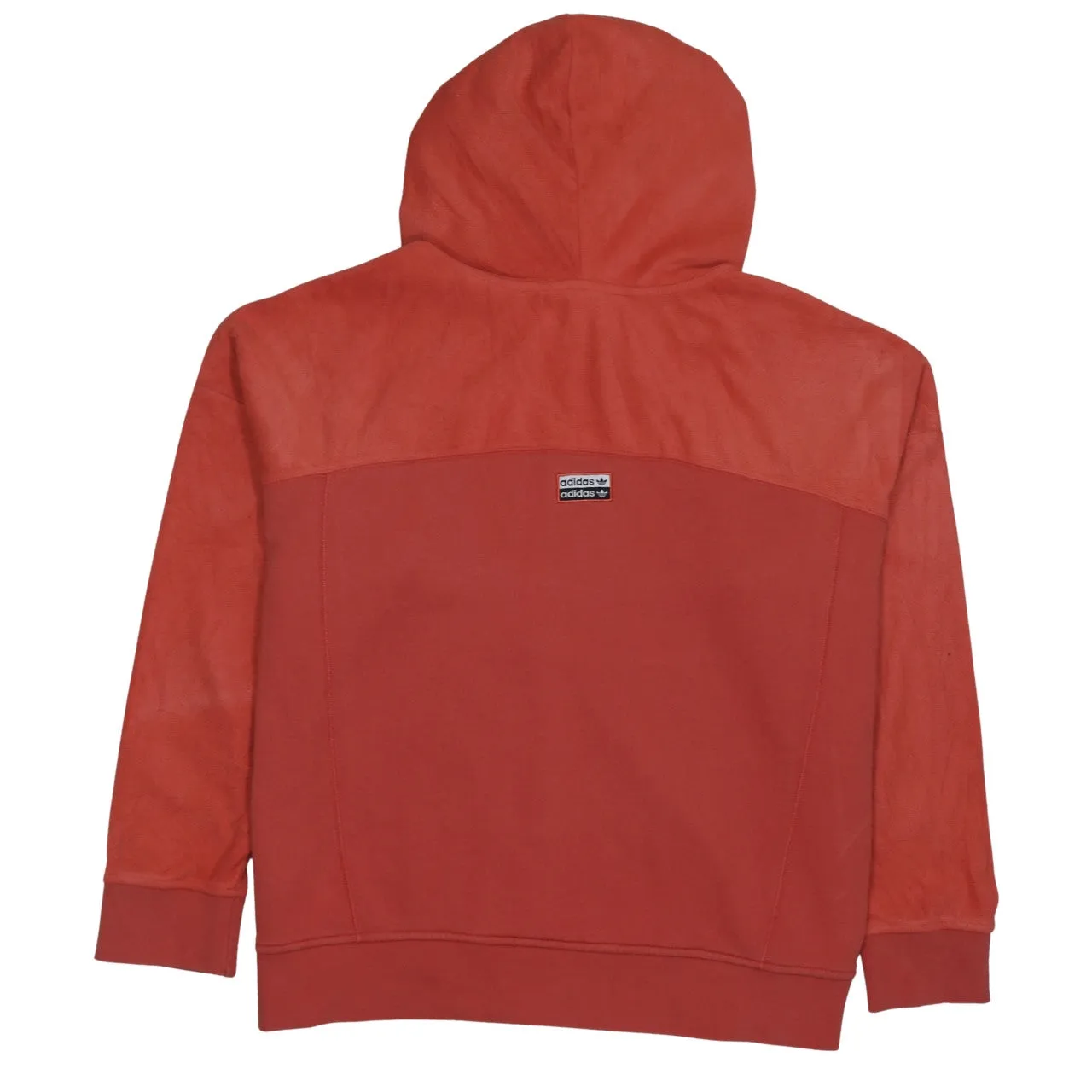 Adidas Burnt Red Hoodie Women’s XLarge Embroidered Logo Three Stripe Cuffs Pullover Sweatshirt sold by Vintage Club product image thumbnail 2