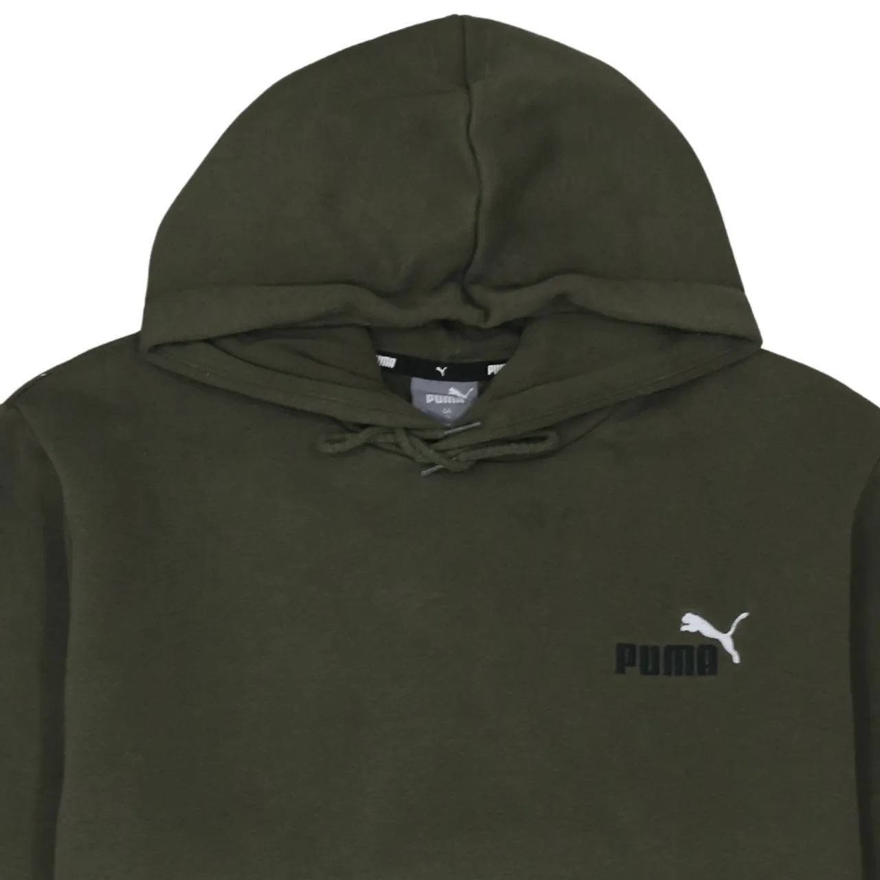 Puma Dark Khaki Hoodie Women’s XLarge Printed Chest Logo Front Pocket Pullover Sweatshirt sold by Vintage Club product image thumbnail 3